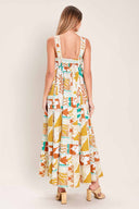 Sunset Mosaic Midi Dress back