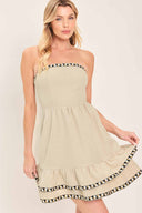 Stone Woven Mini Dress