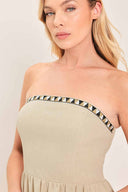 Stone Woven Mini Dress detail
