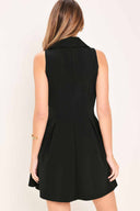 Black Woven Mini Dress back
