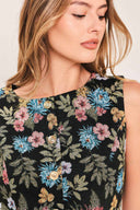 Black Jacquard Woven Mini Dress detail