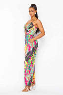 Fernanda Fuchsia Tropical Print Jumpsuit side