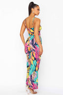 Fernanda Navy Tropical Print Jumpsuit back