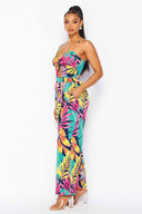 Fernanda Navy Tropical Print Jumpsuit side