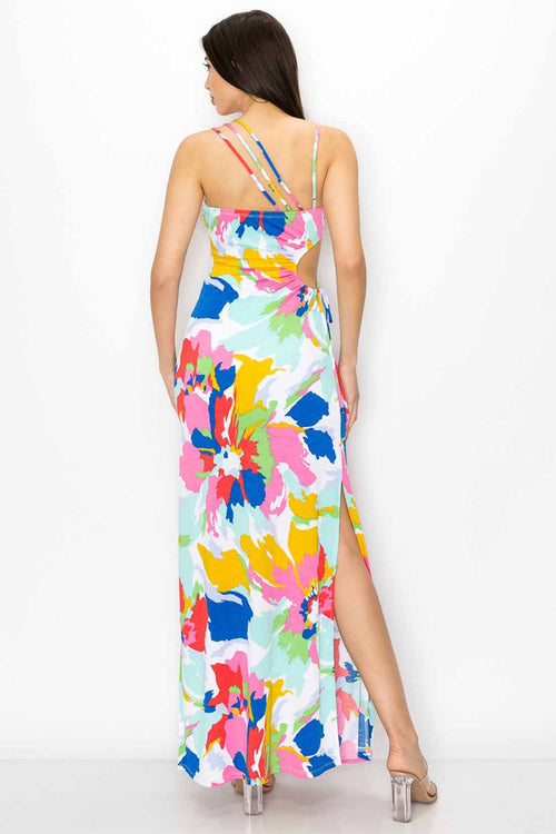 Alba White Printed Cutouts Maxi Dress back