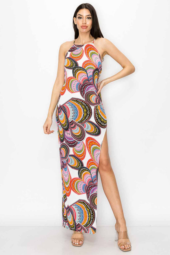 Julie White Tribal Print Maxi Dress