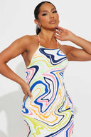 Ashley White Swirl Print Maxi Dress detail
