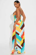 Mel Brown Geometrical Print Maxi Dress back