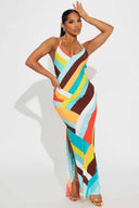Mel Brown Geometrical Print Maxi Dress