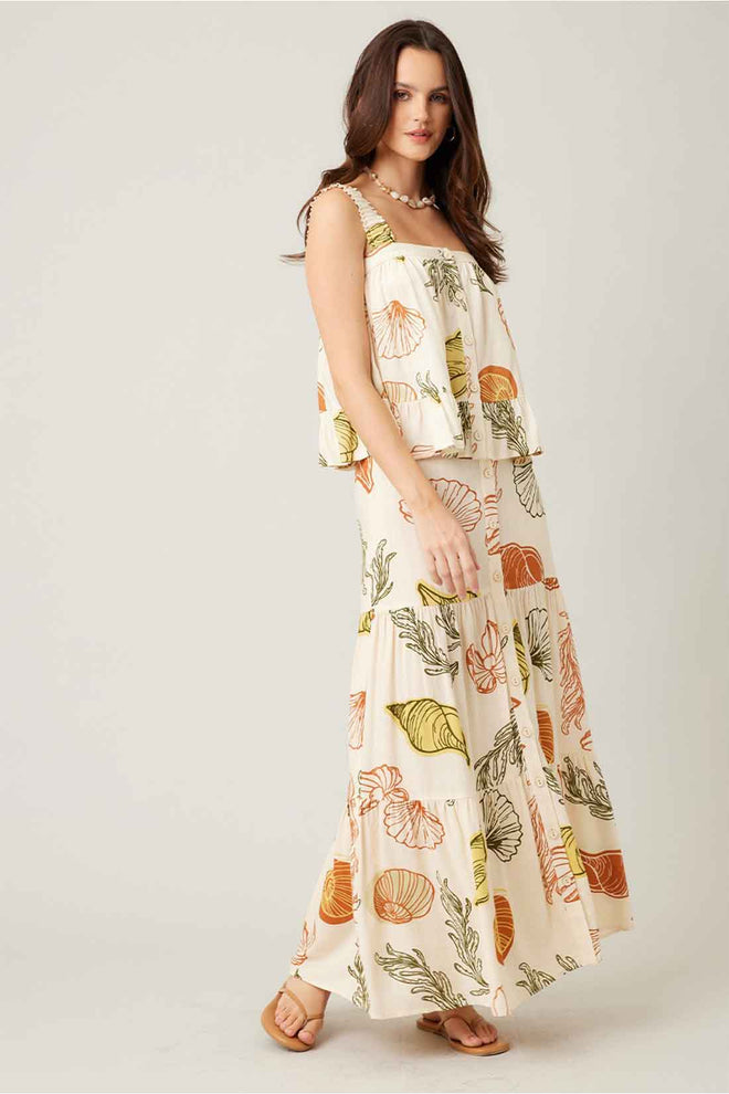Shell Printed Maxi Skirt Set