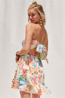 Printed Smocked Mini Dress back