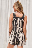 Black Printed Romper back