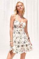 Ivory Embroidered Mini Dress
