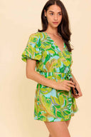 Green Printed Romper side