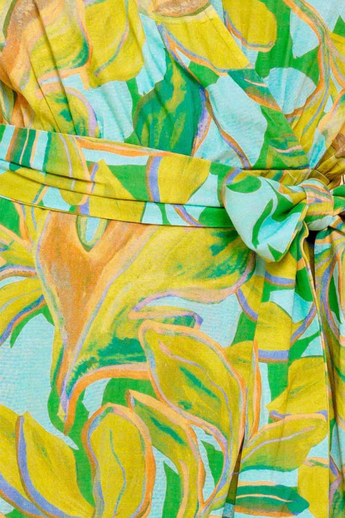 Green Printed Romper details