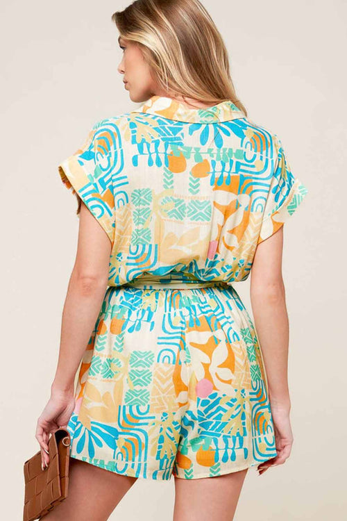 Printed Woven Romper back