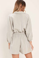 Stone Woven Romper back
