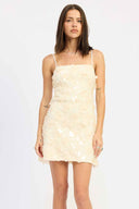 Ivory Sequin Mini Dress