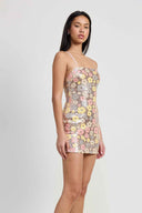 Floral Sequin Mini Dress side