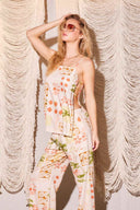 Cream Printed Pants Set side