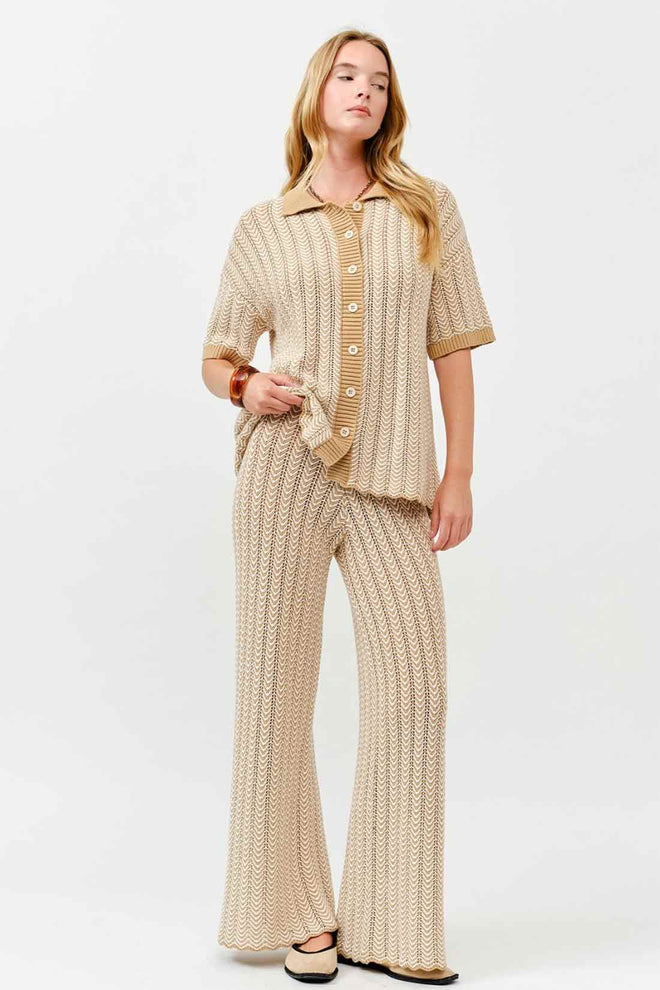 Caramel Knit Pants Set