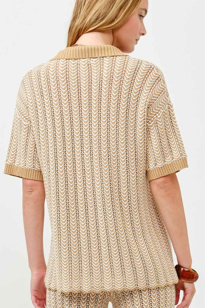 Caramel Knit Pants Set back