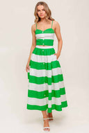 Green Striped Maxi Skirt Set
