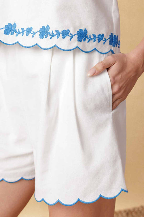 White Sensation Shorts Set detail