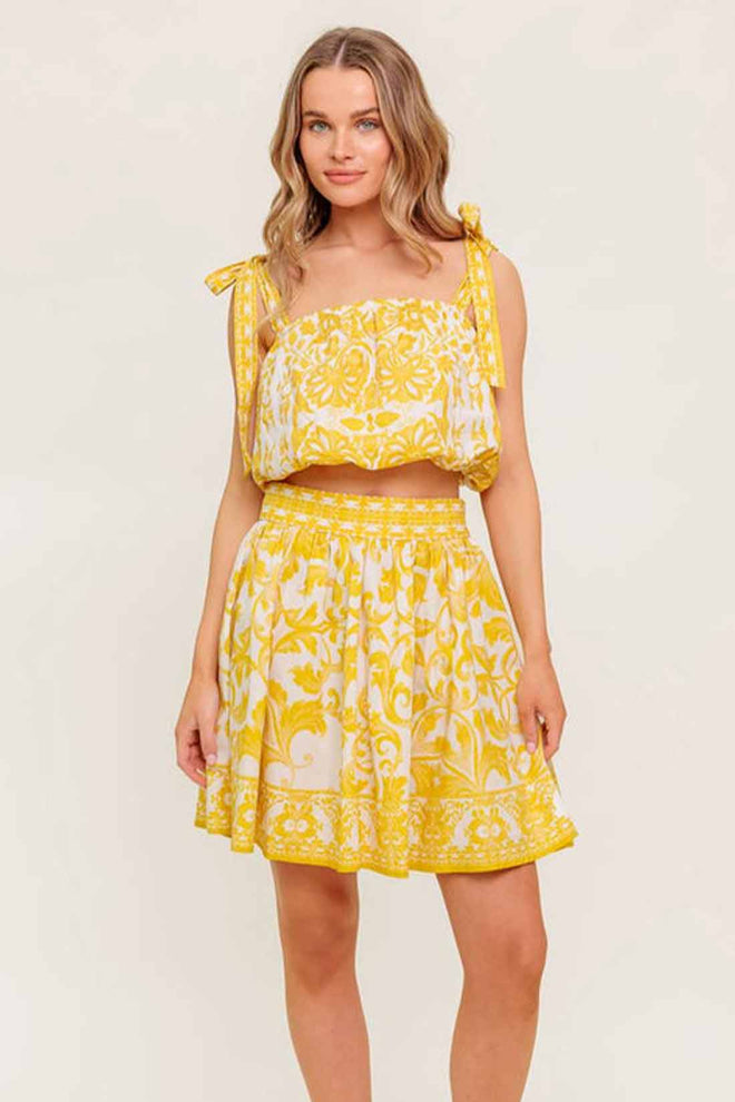 Yellow Noir Skirt Set