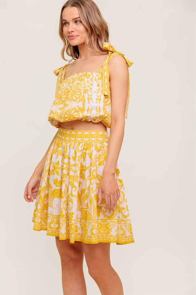 Yellow Noir Skirt Set side