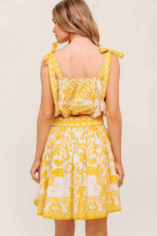 Yellow Noir Skirt Set back