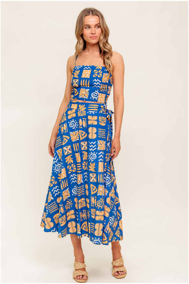 Blue Meadow Midi Skirt Set