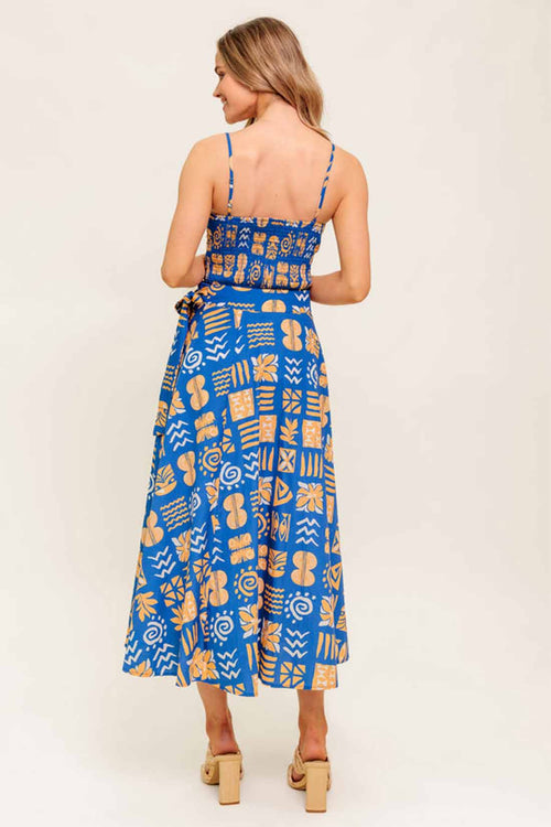 Blue Meadow Midi Skirt Set back