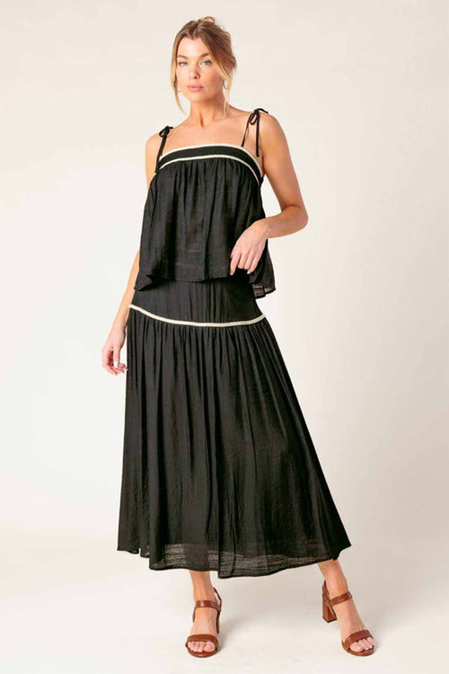 Black Maxi Skirt Set