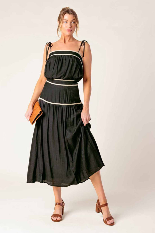 Black Maxi Skirt Set front
