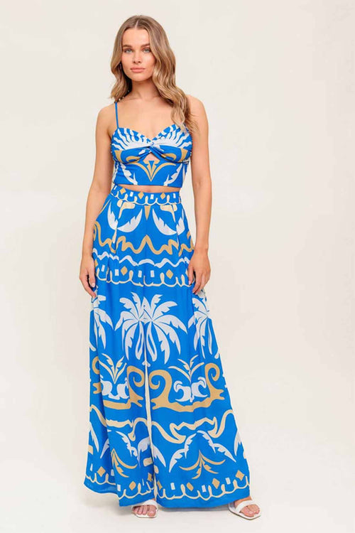 Evening Blue Pants Set front