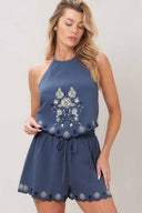 Moonlit Flora Shorts Set