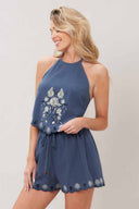 Moonlit Flora Shorts Set side