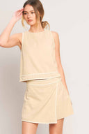 Beige Elevated Skort Set