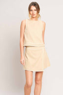 Beige Elevated Skort Set front
