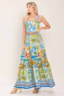 Sicilian Summer Maxi Skirt Set front