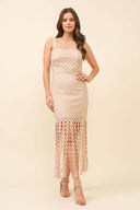 Nude Circular Mini Dress