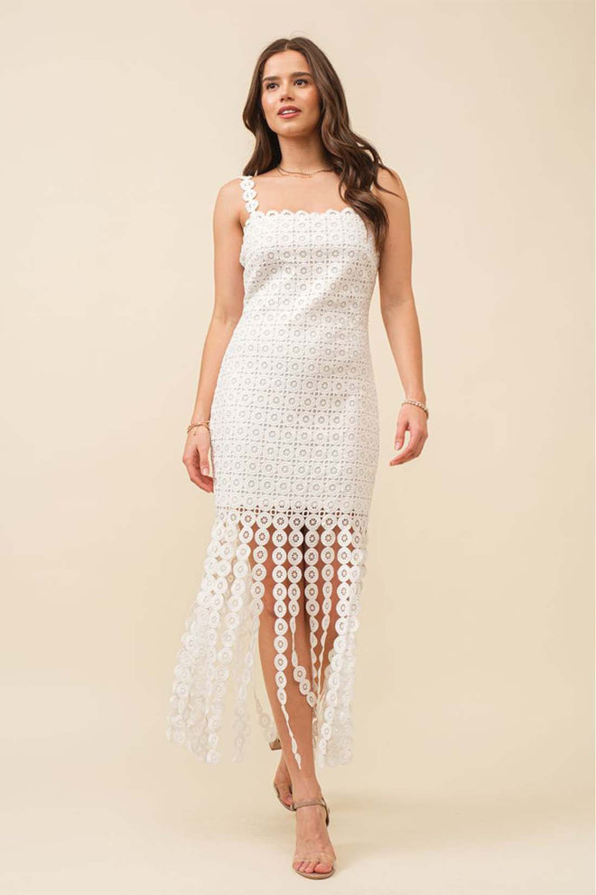 White Circular Mini Dress