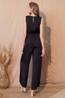 Black Silk Twist Front Jumpsuit back