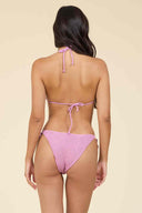 Mauve Krinkle Metallic Bikini Set back