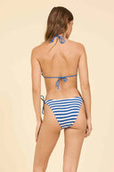Navy Krinkle Striped Bikini Set back