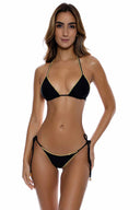 Lulifama Luli Chic Black Triangle Bikini Set front