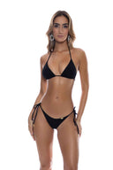 Lulifama Black Wavy Baby Bikini Set front