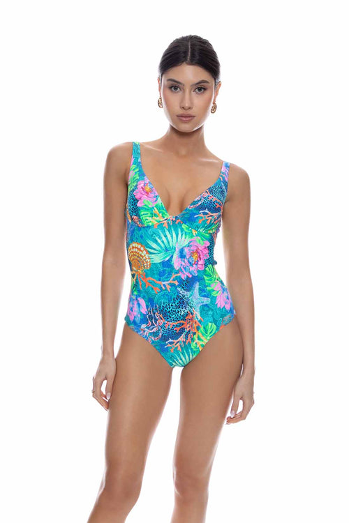 Lulifama Tropical Siren Underwire One Piece front