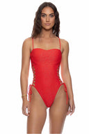 Lulifama Sunkiss Glow Red Square One Piece front